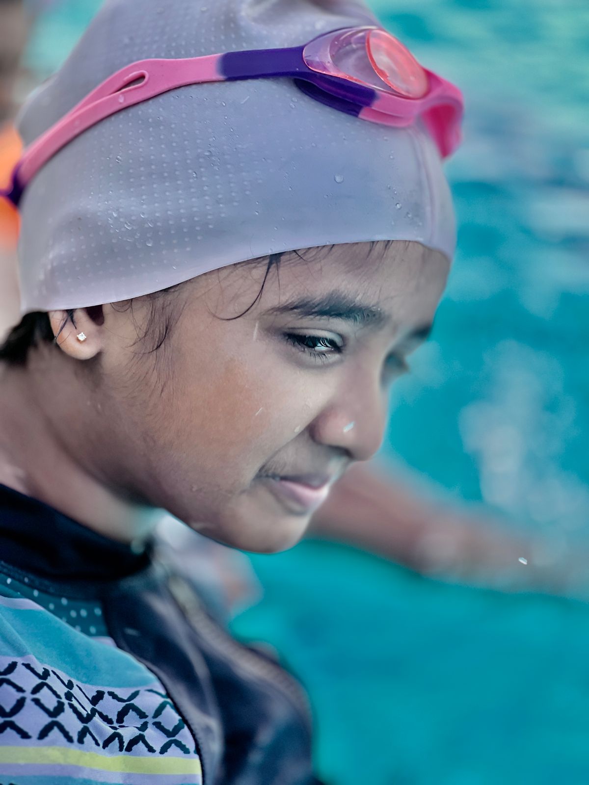 Swimming in galle.beginner swimmer.